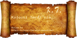 Kolozsi Terézia névjegykártya