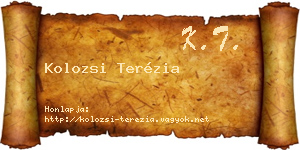 Kolozsi Terézia névjegykártya