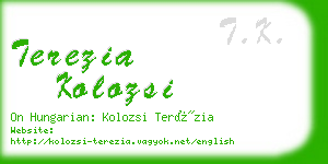 terezia kolozsi business card